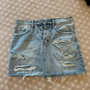 Ksubi distressed denim skirt